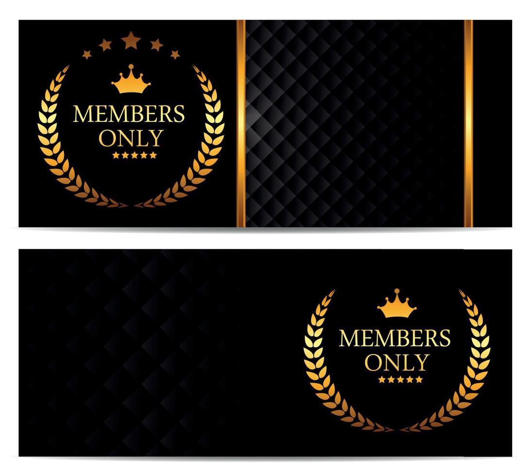 VIP Members Card Set Vector Illustration