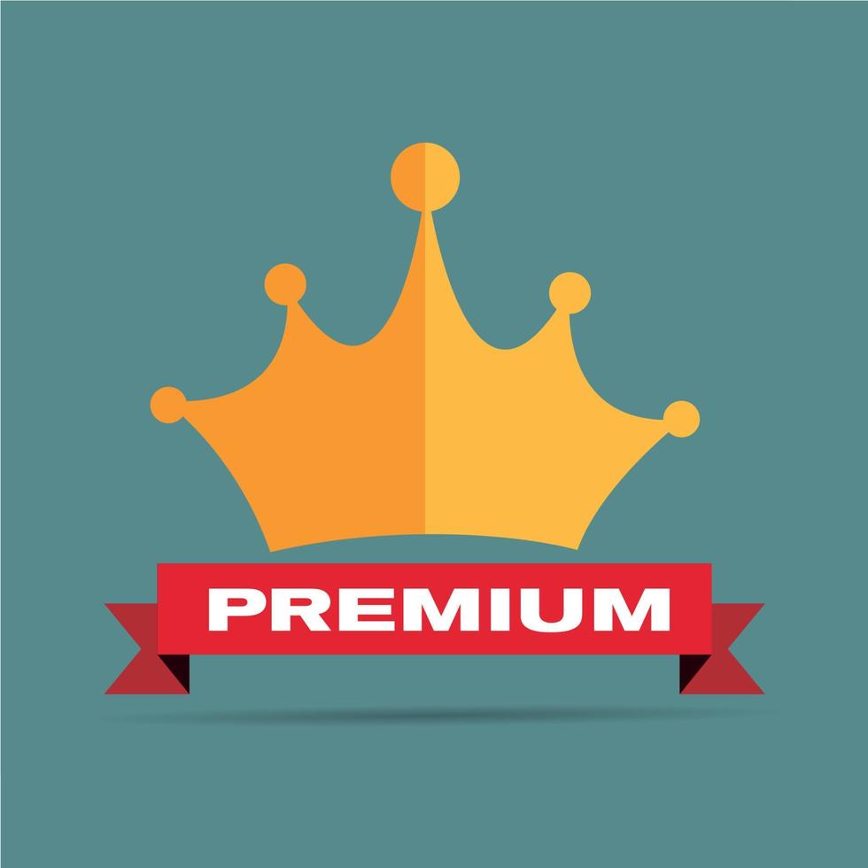 Gold Flat Design Crown Vector Illustration