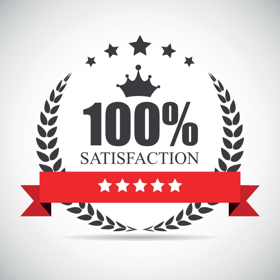 100  Satisfaction Label Vector Illustration