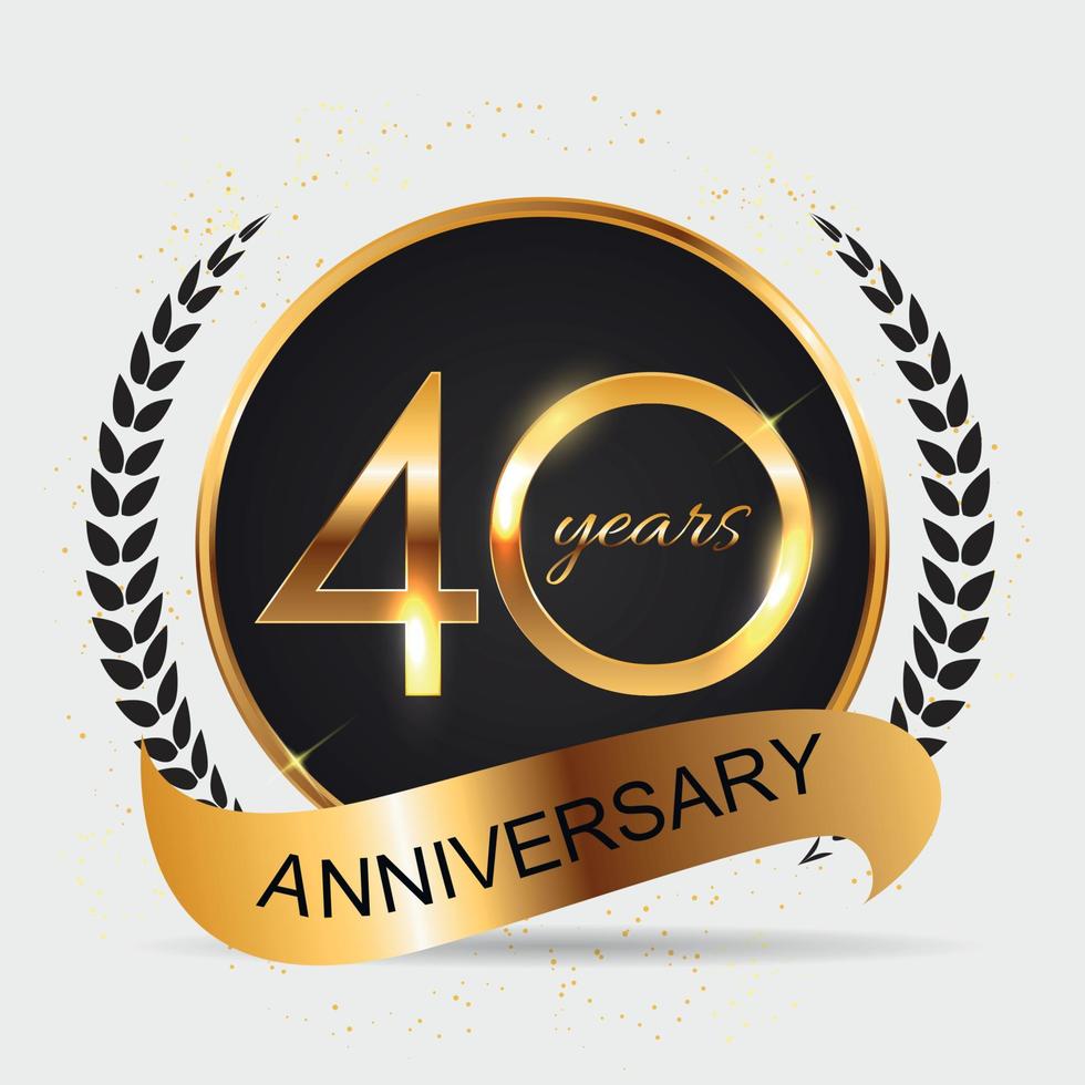 Template Logo 40 Years Anniversary Vector Illustration