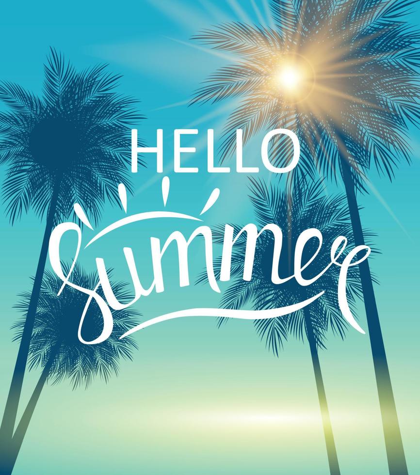 Hello Summer Natural Background Vector Illustration