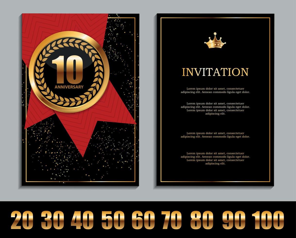 Luxury Template  Logo Set of Anniversary Celebration Invitation Vector Illustration