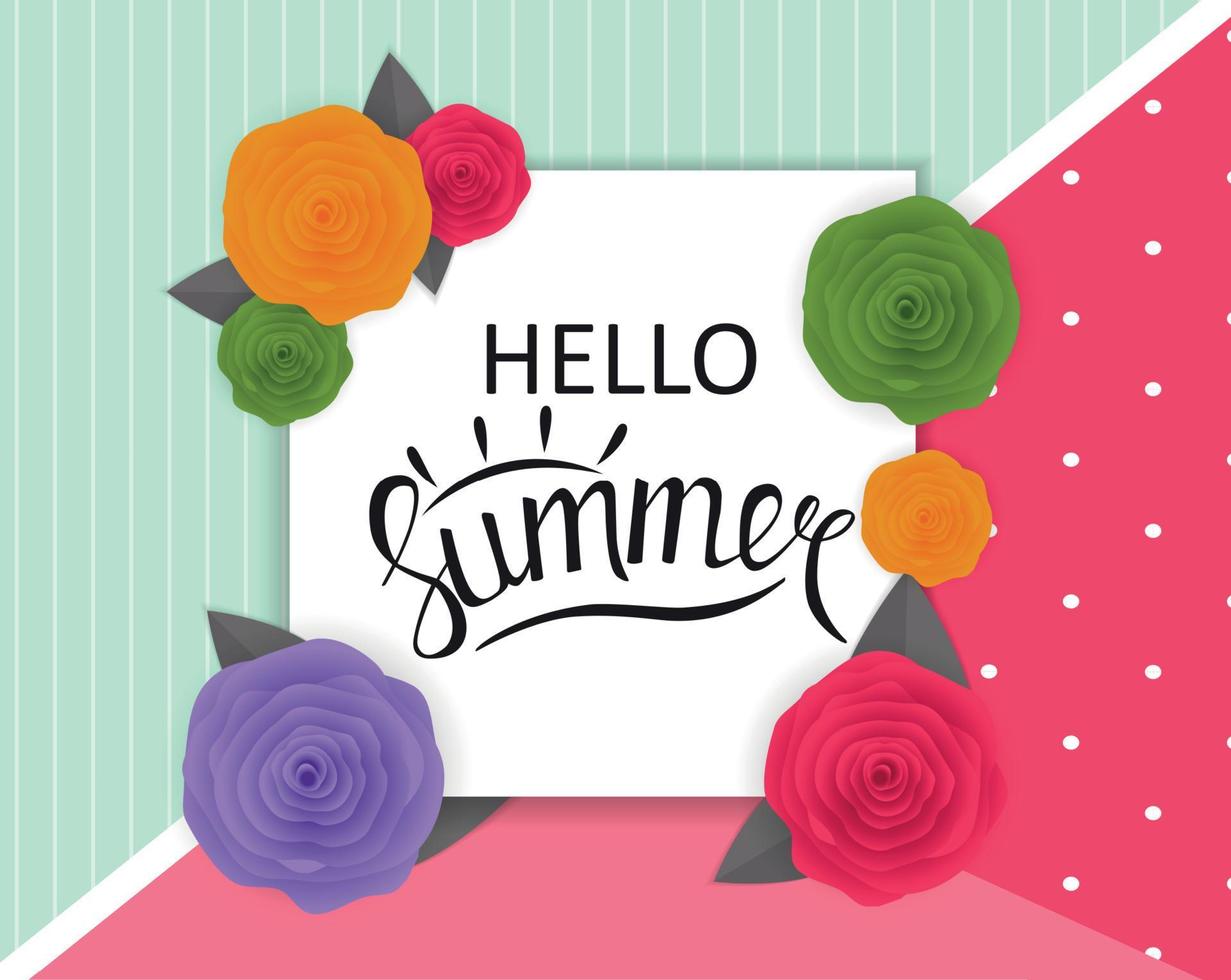 Hello Summer Natural Background Vector Illustration