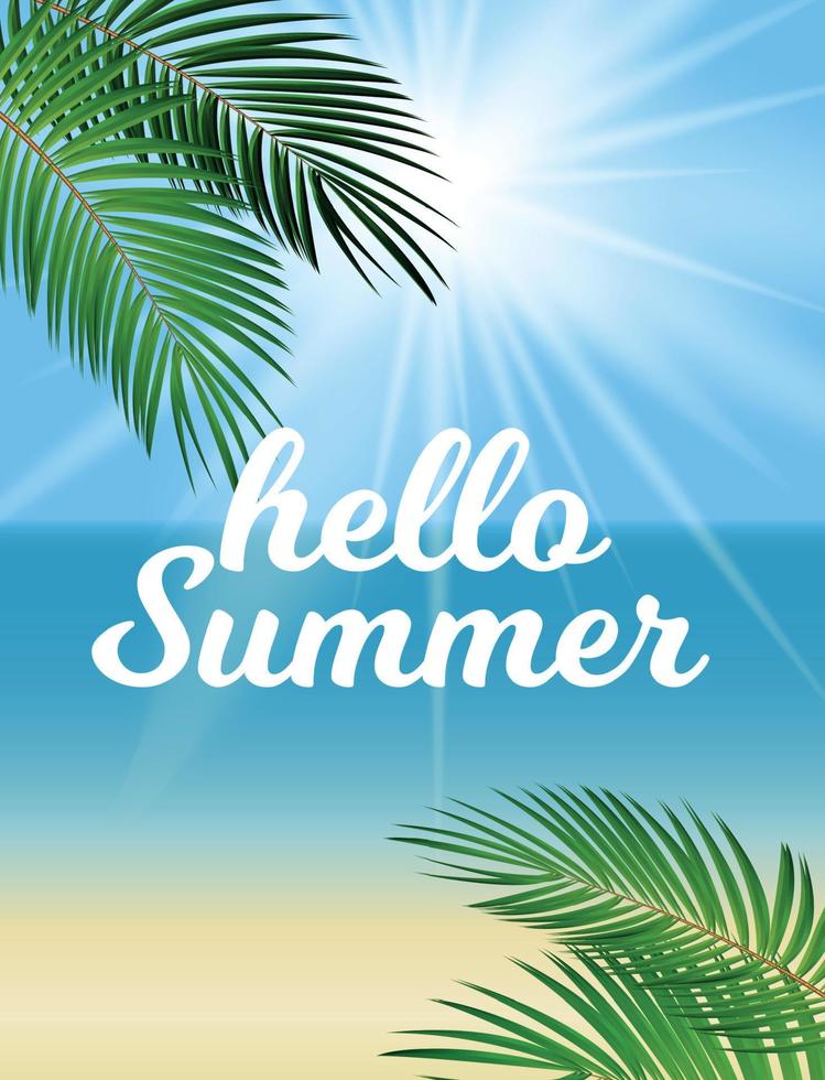 Hello Summer Natural Background Vector Illustration