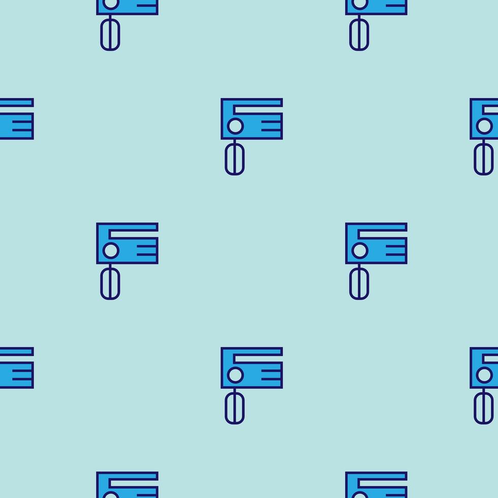 Mixer kitchen pattern vector seamless blue repeat for any use