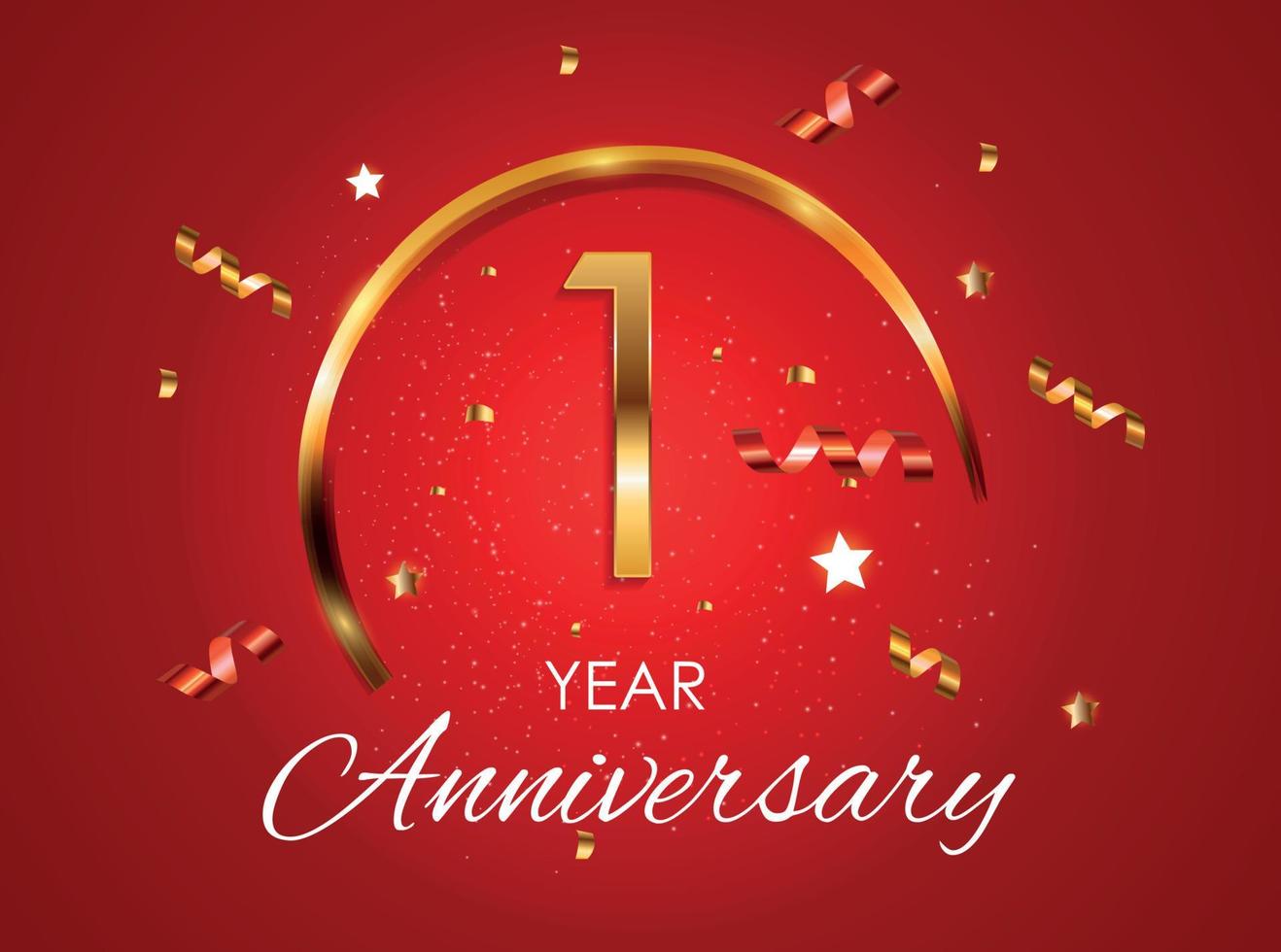 Template Logo 1 Years Anniversary Vector Illustration