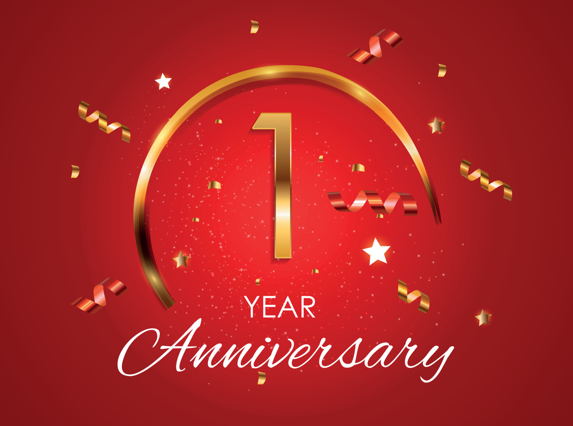 Template Logo 1 Years Anniversary Vector Illustration 4547308 Vector