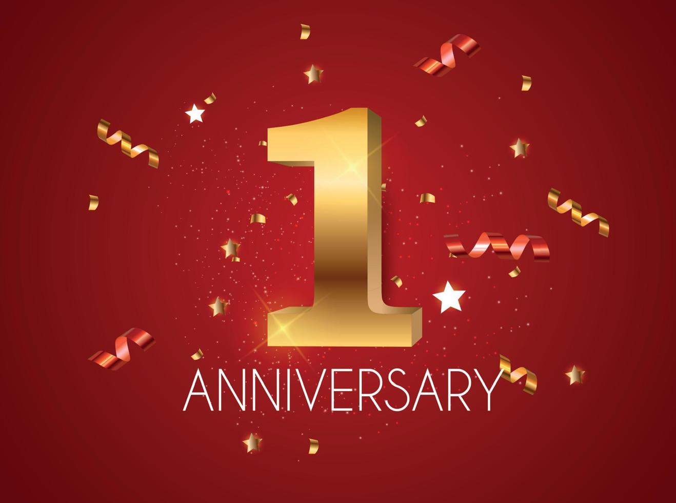 Template Logo 1 Years Anniversary Vector Illustration