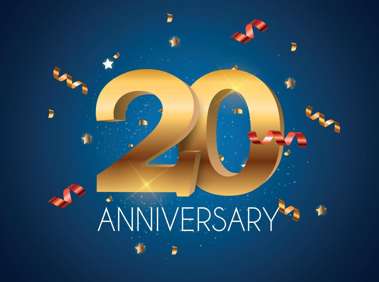 Template Logo 20 Years Anniversary Vector Illustration
