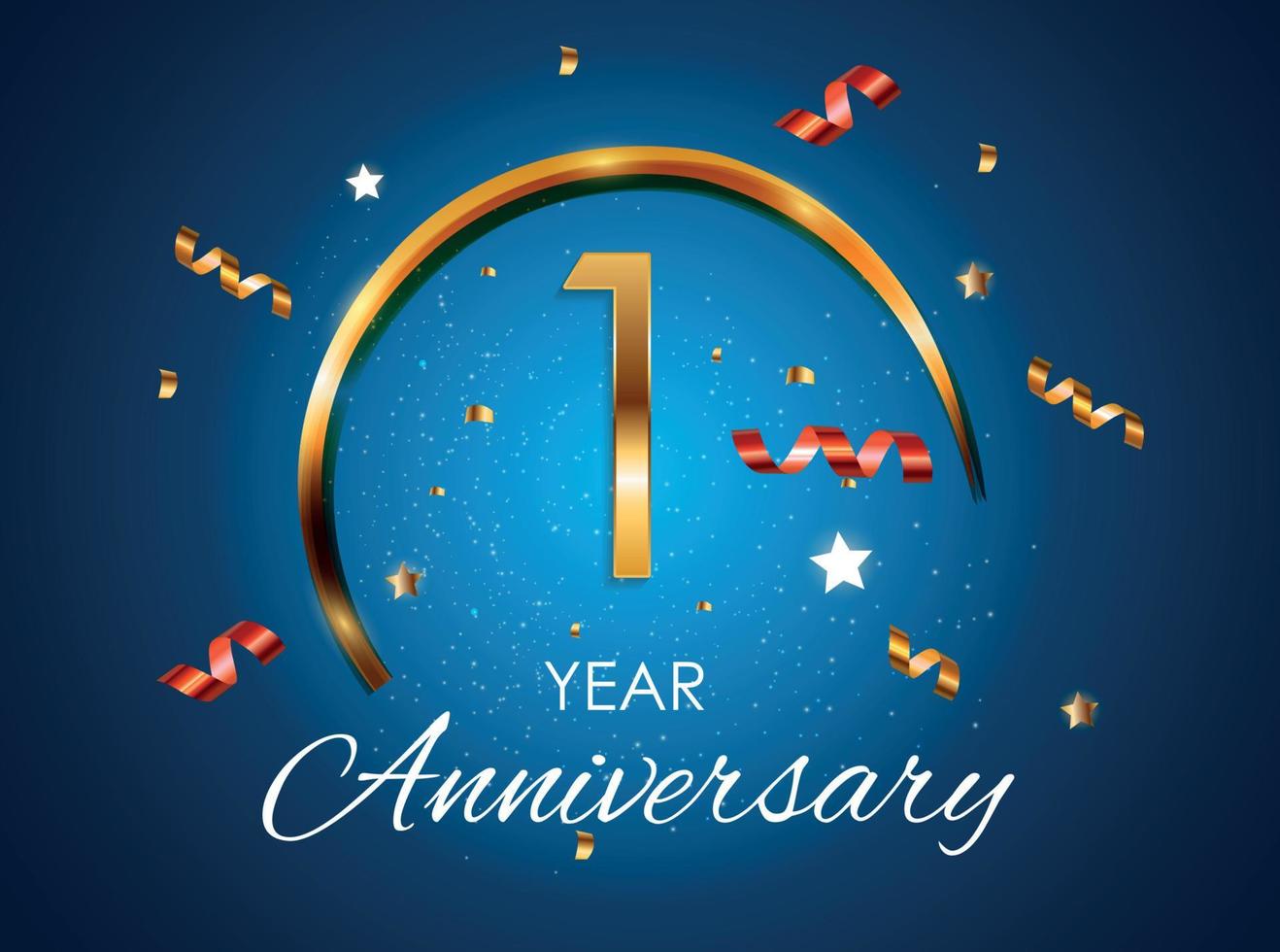 Template Logo 1 Years Anniversary Vector Illustration