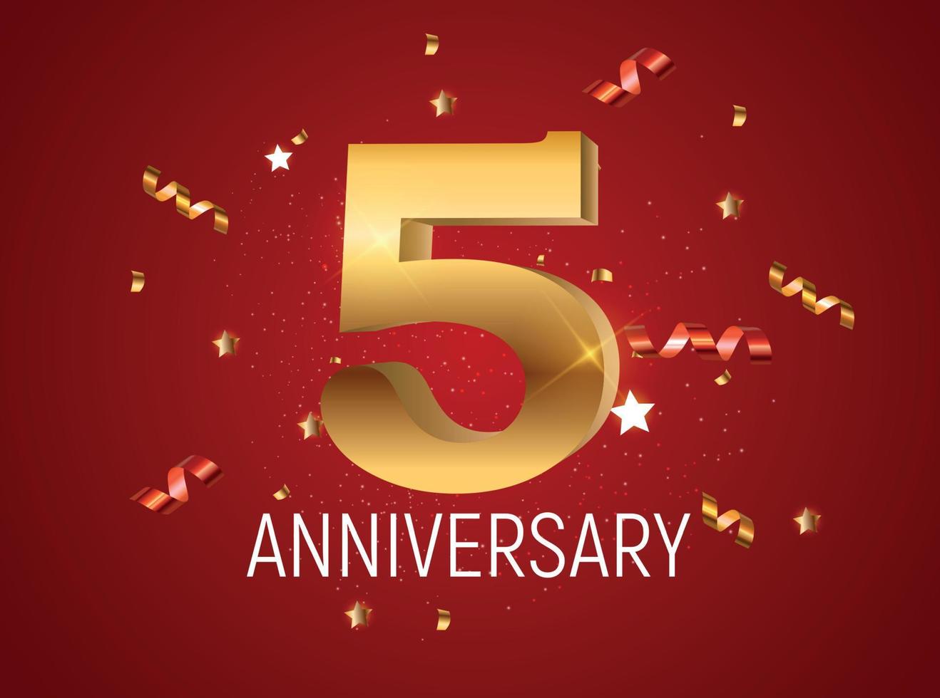 Template Logo 5 Years Anniversary Vector Illustration