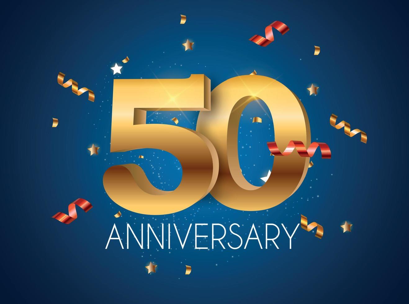 plantilla logo 50 años aniversario vector illustration