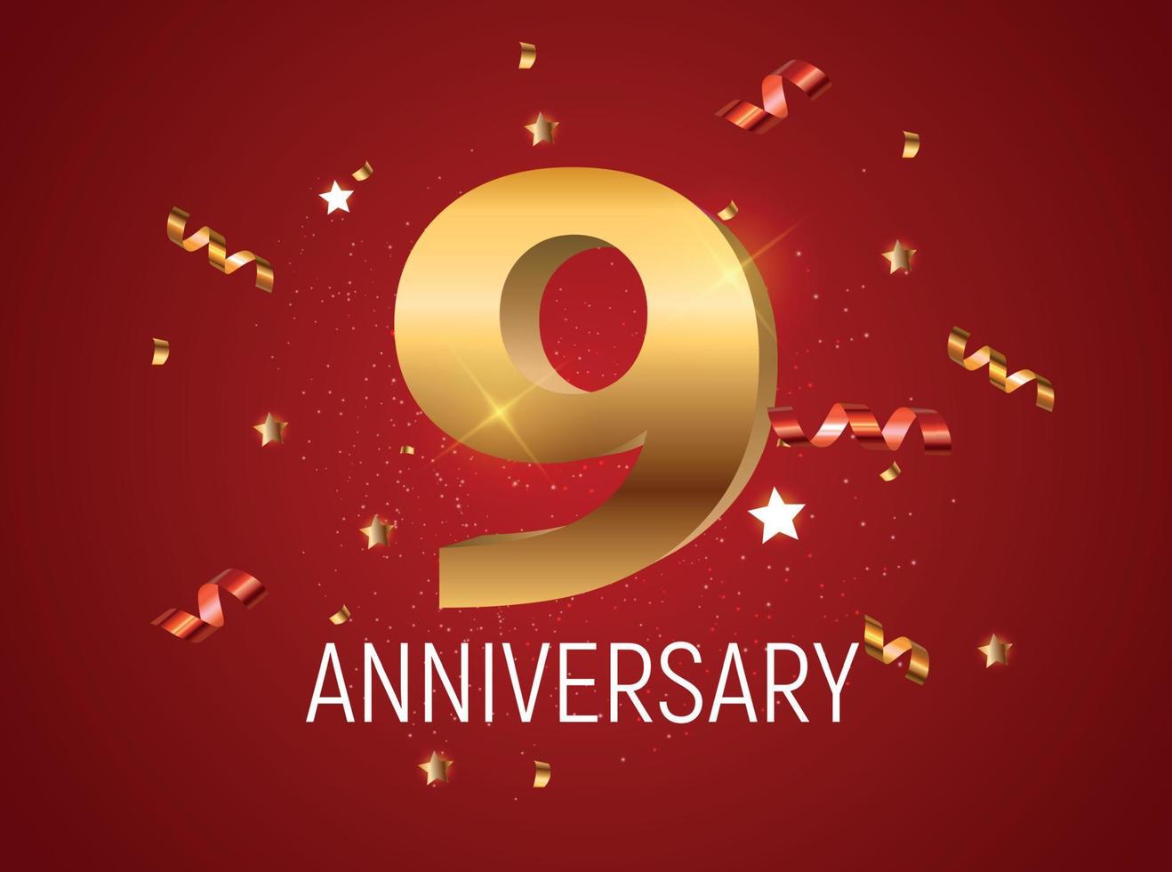 Template Logo 9 Years Anniversary Vector Illustration