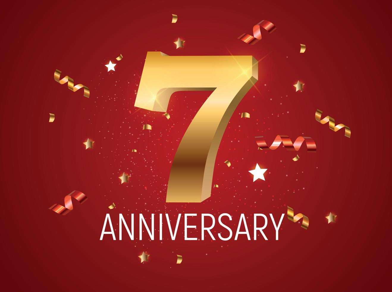 Template Logo 7 Years Anniversary Vector Illustration