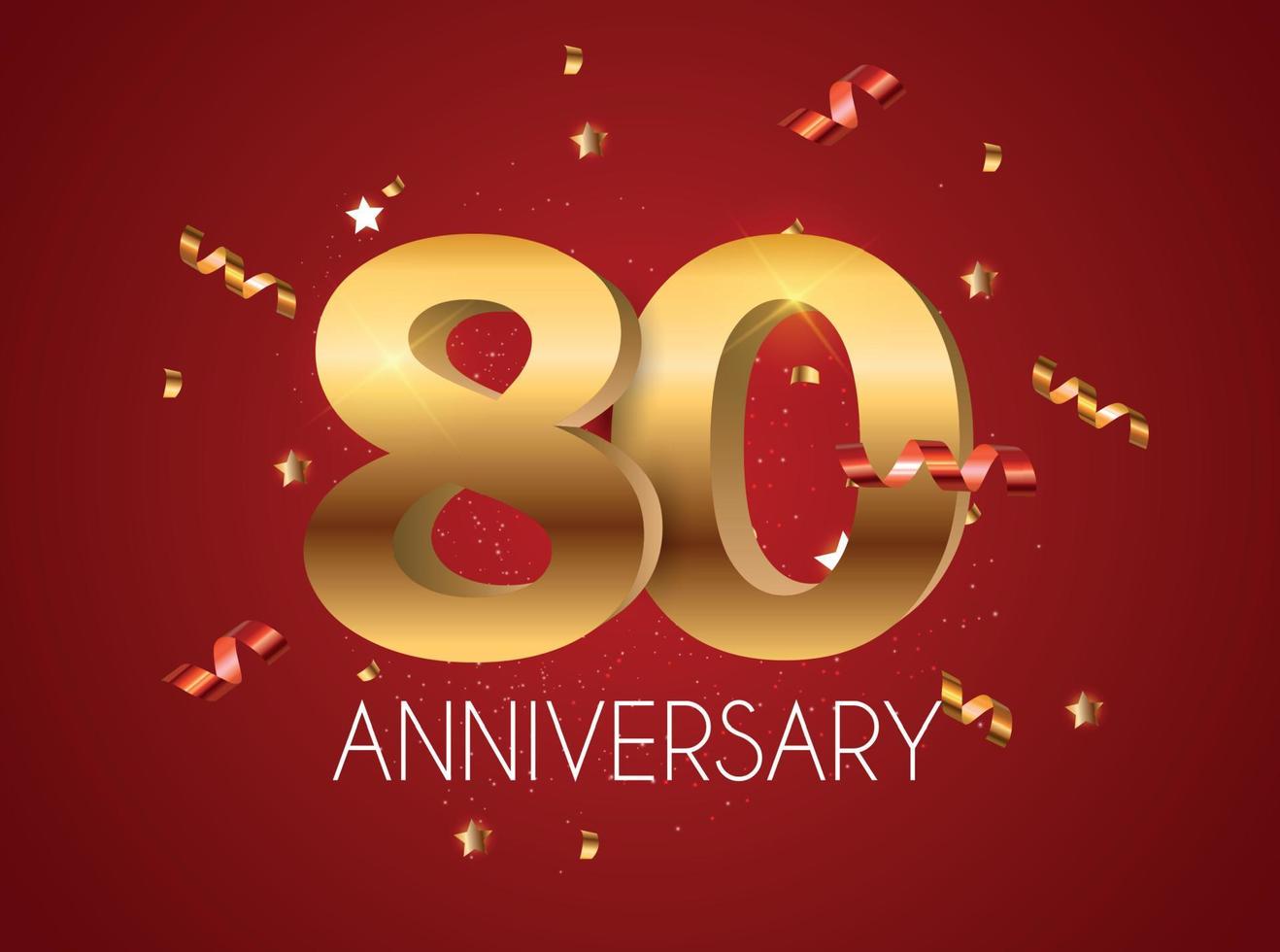 Template Logo 80 Years Anniversary Vector Illustration 4547382 Vector ...