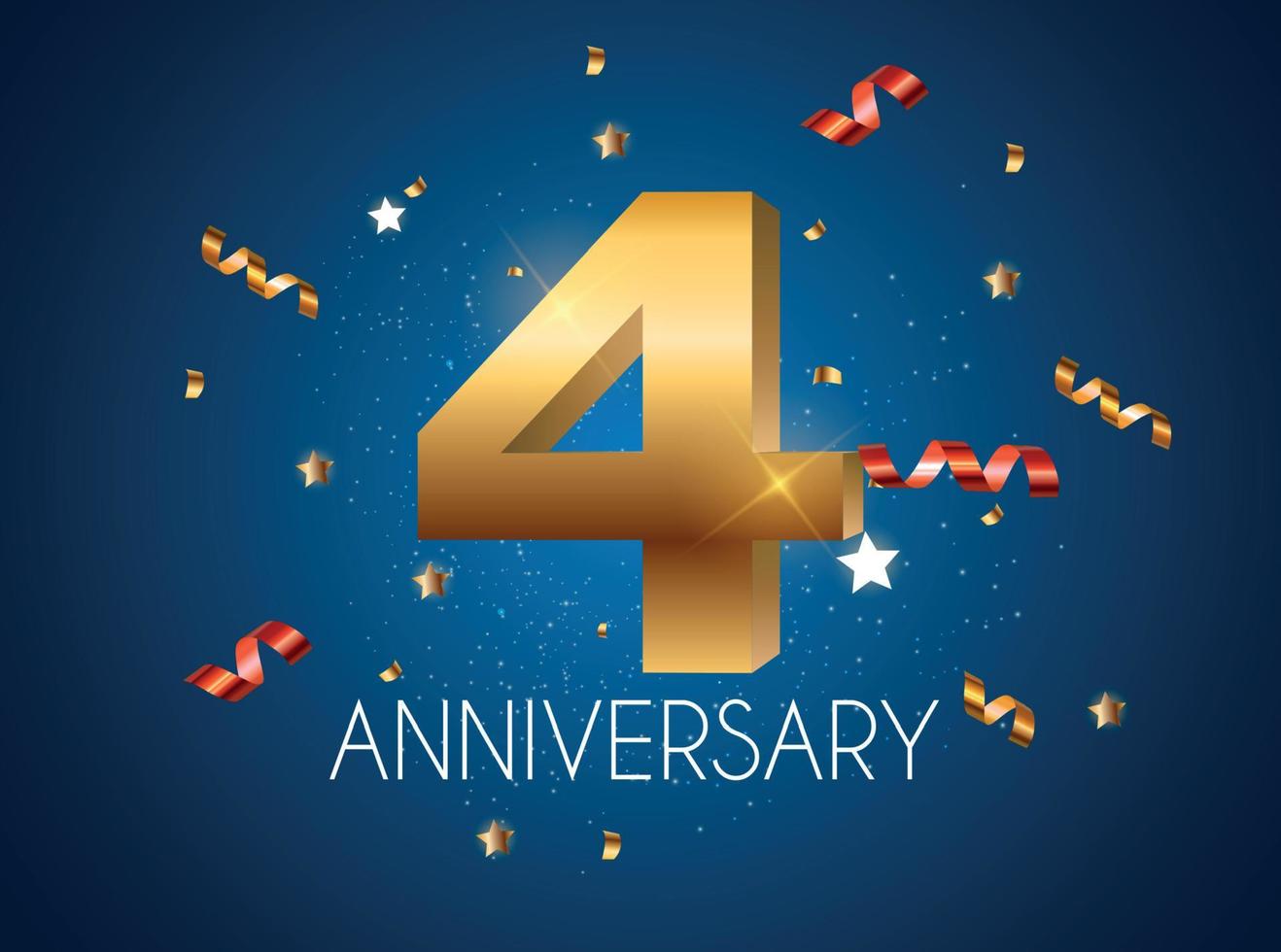 Template Logo 4 Years Anniversary Vector Illustration