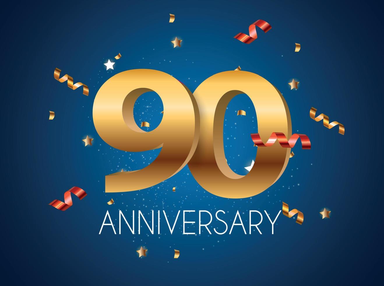 Template Logo 90 Years Anniversary Vector Illustration