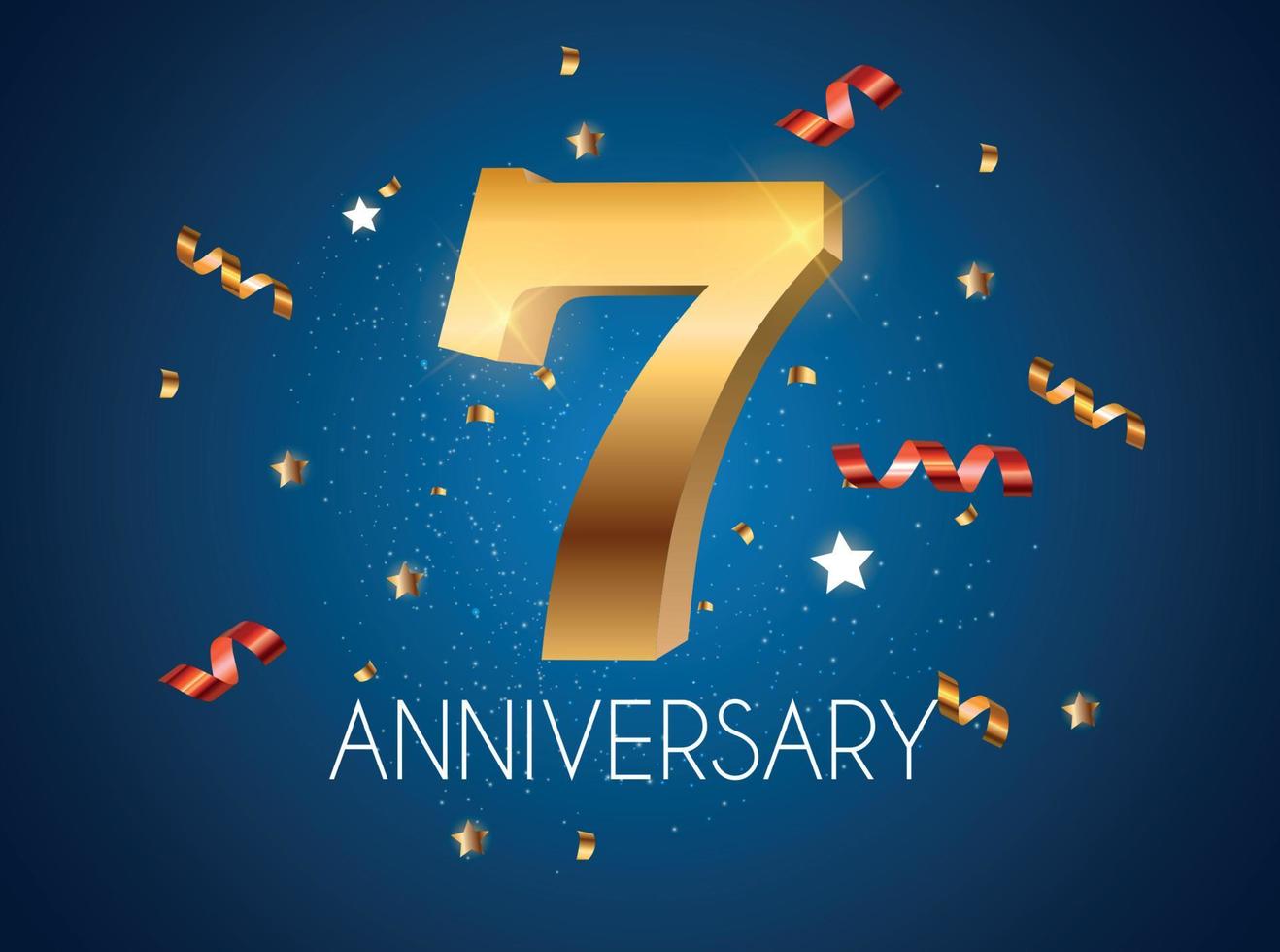 Template Logo 7 Years Anniversary Vector Illustration