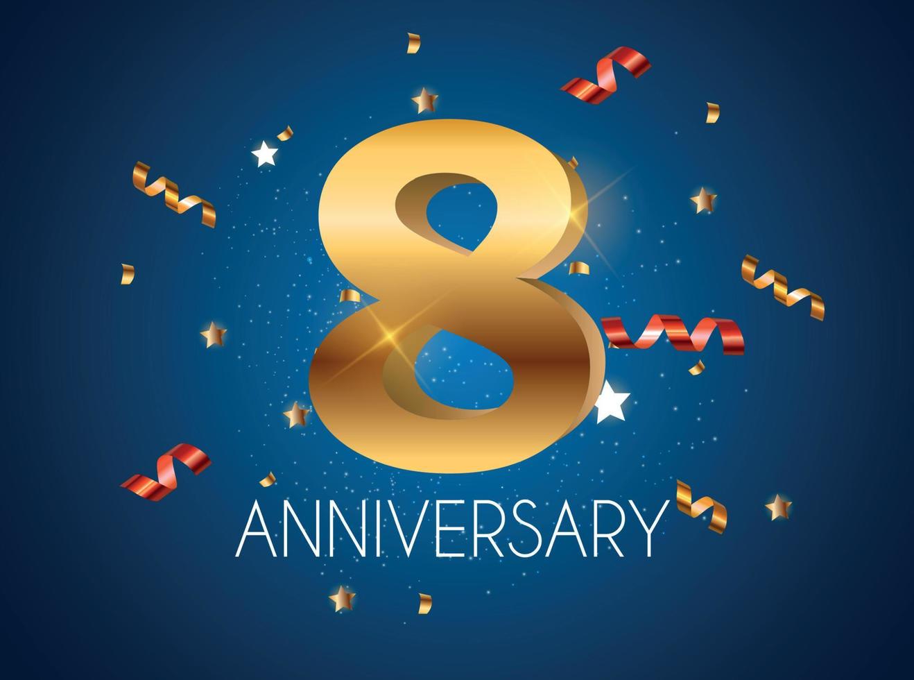 Template Logo 8 Years Anniversary Vector Illustration