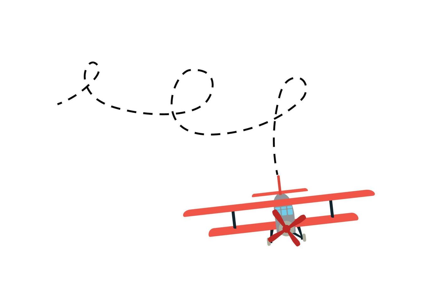 modelo de color de un viejo avión con rastros de vuelo. aislado sobre fondo blanco. ilustración vectorial vector