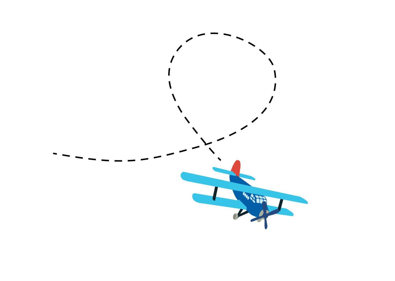 modelo de color de un viejo avión con rastros de vuelo. aislado sobre fondo blanco. ilustración vectorial vector