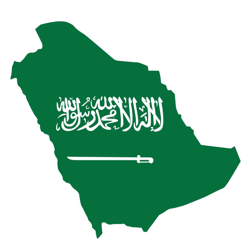 Green sketchy territory of saudi arabia with elements of flag, text and ...