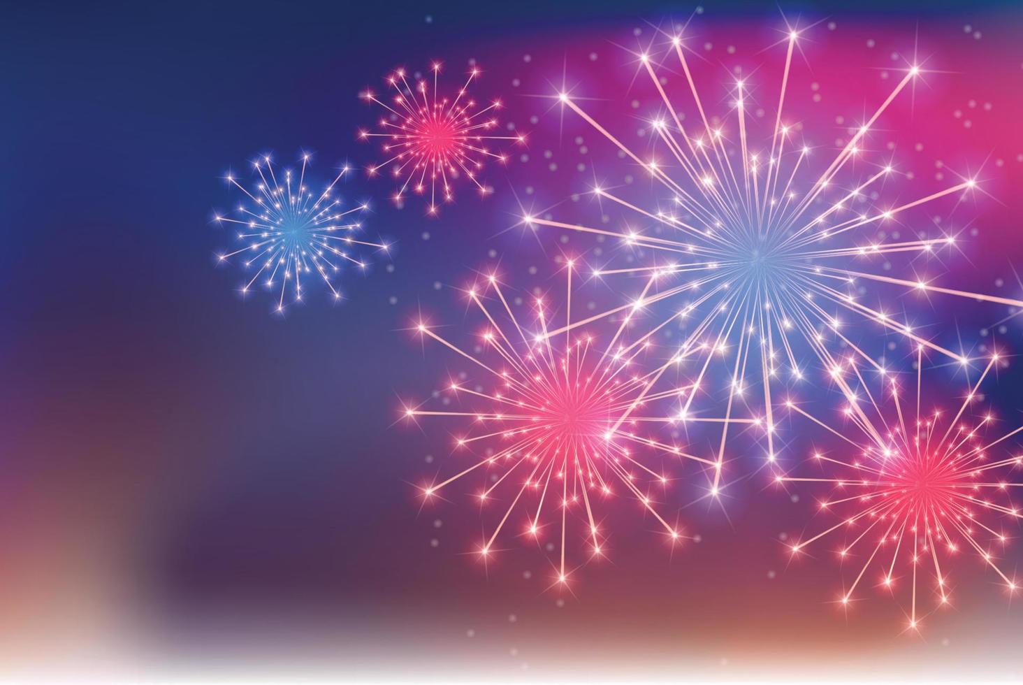 Glossy Fireworks Background Vector Illustration