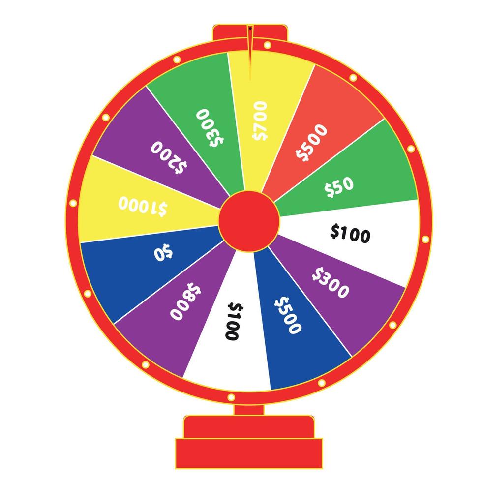 Colorful roulette wheel Chance of victory. Fortune concept. Vector Illustration
