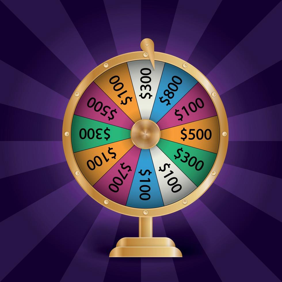 Colorful roulette wheel Chance of victory. Fortune concept. Vector Illustration