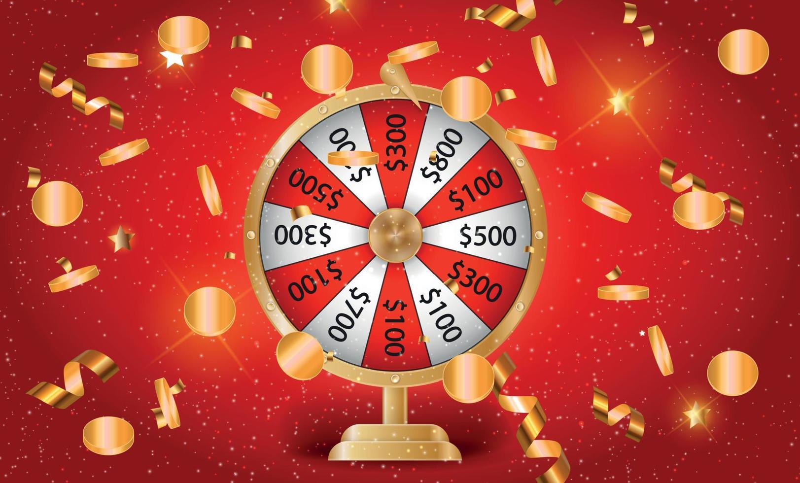 Colorful wheel of fortune. Chance of victory. Vector Illustration