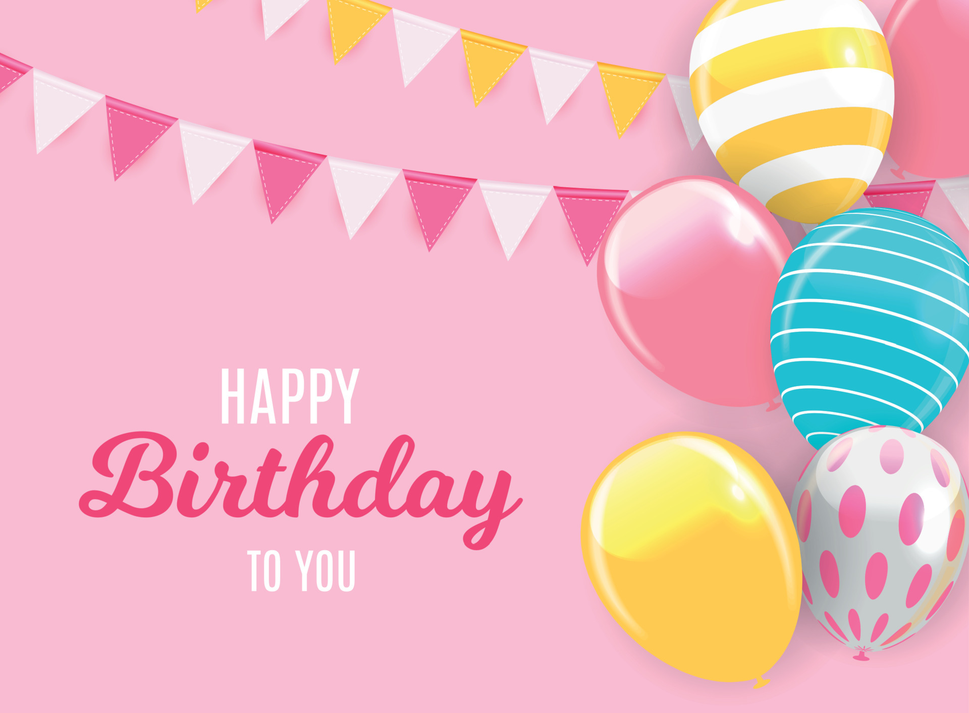 Glossy Happy Birthday Balloons Background Vector Illustration 4547695 ...