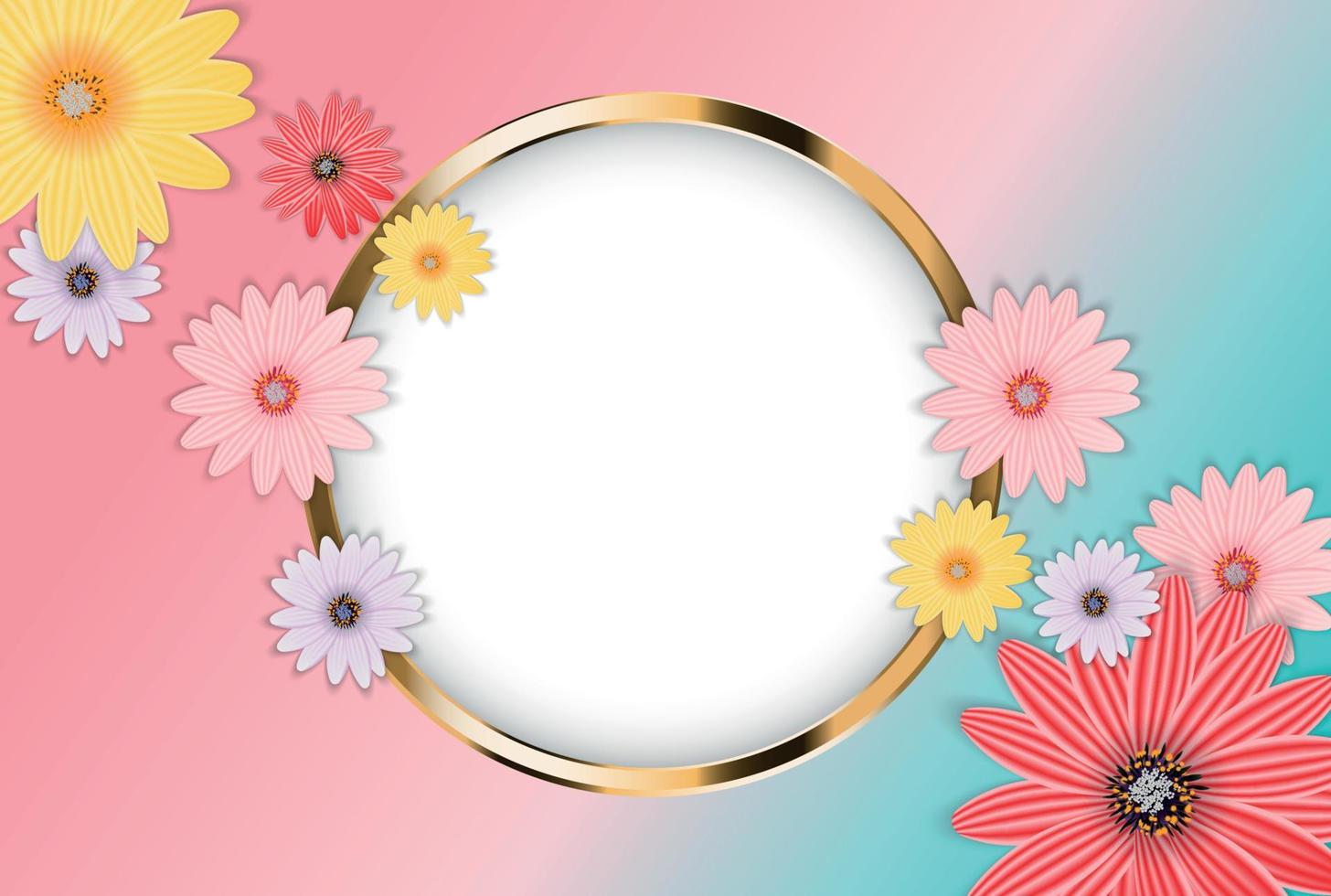 Abstract Flower Background Template. Vector Illustration