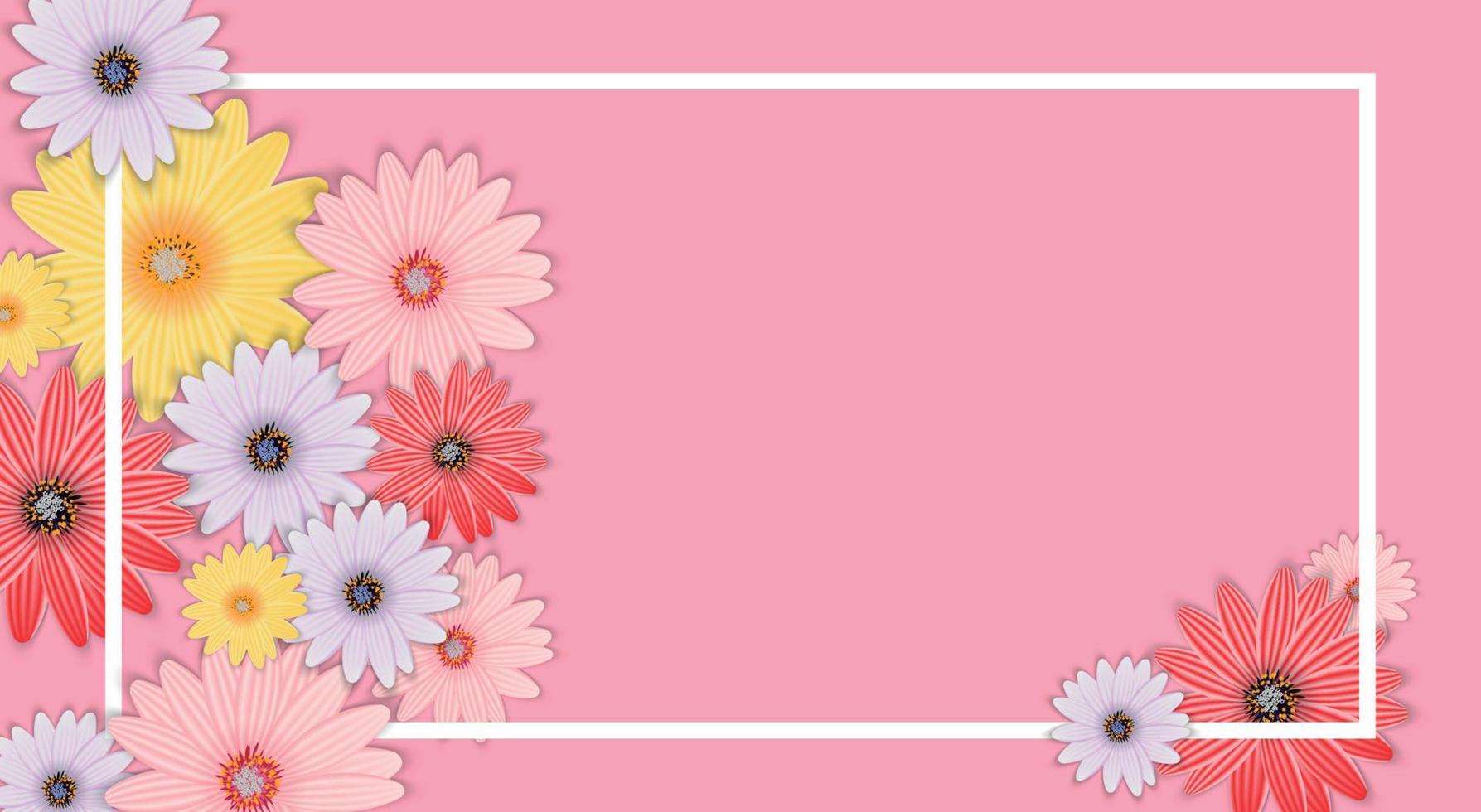 Abstract Flower Background Template. Vector Illustration