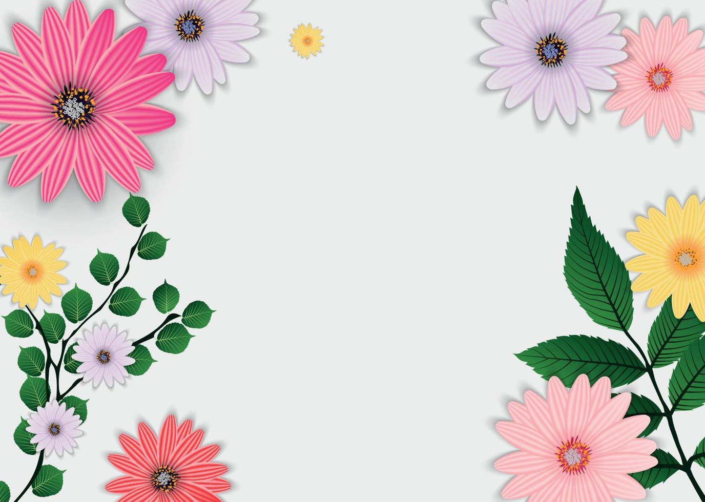 Abstract Flower Background Template. Vector Illustration