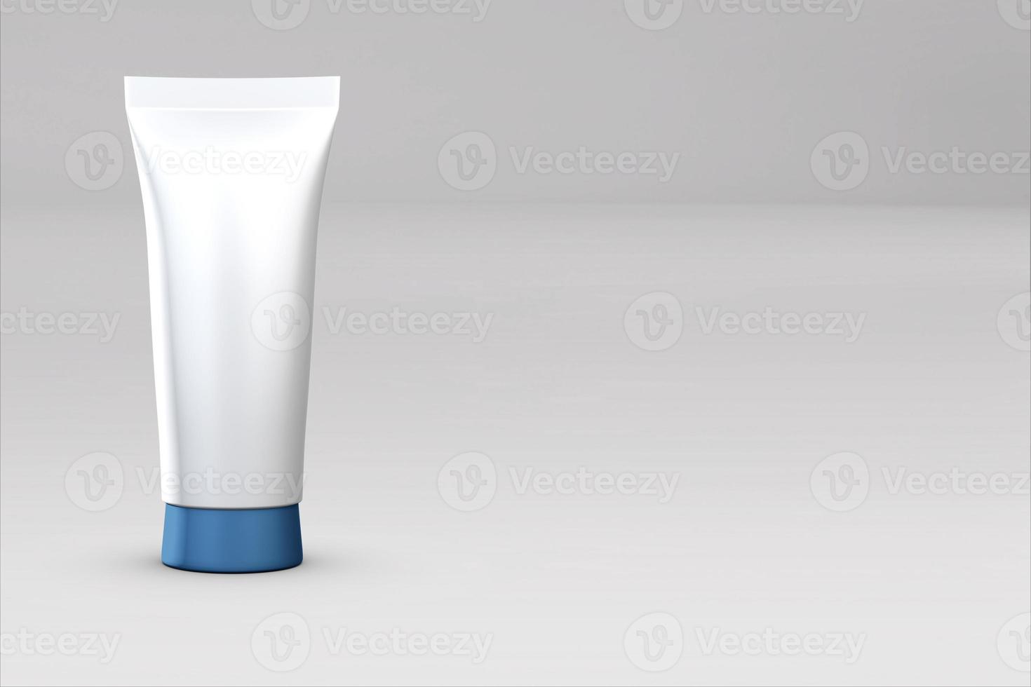 White cosmetics tubes isolated on a colored background. 3d image photo