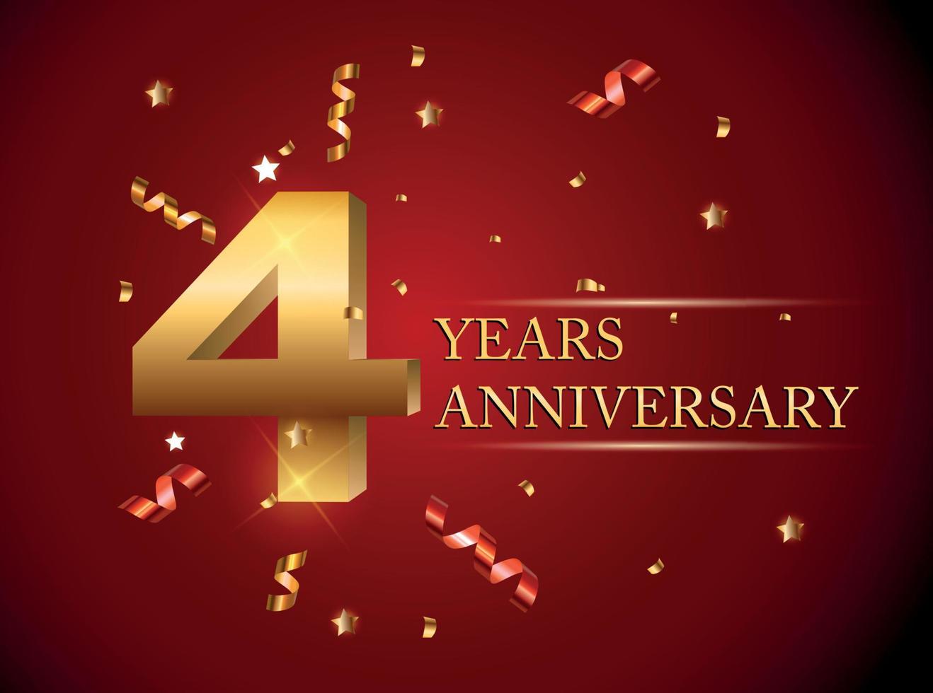 Template Logo 4 Years Anniversary Vector Illustration 4547901 Vector ...