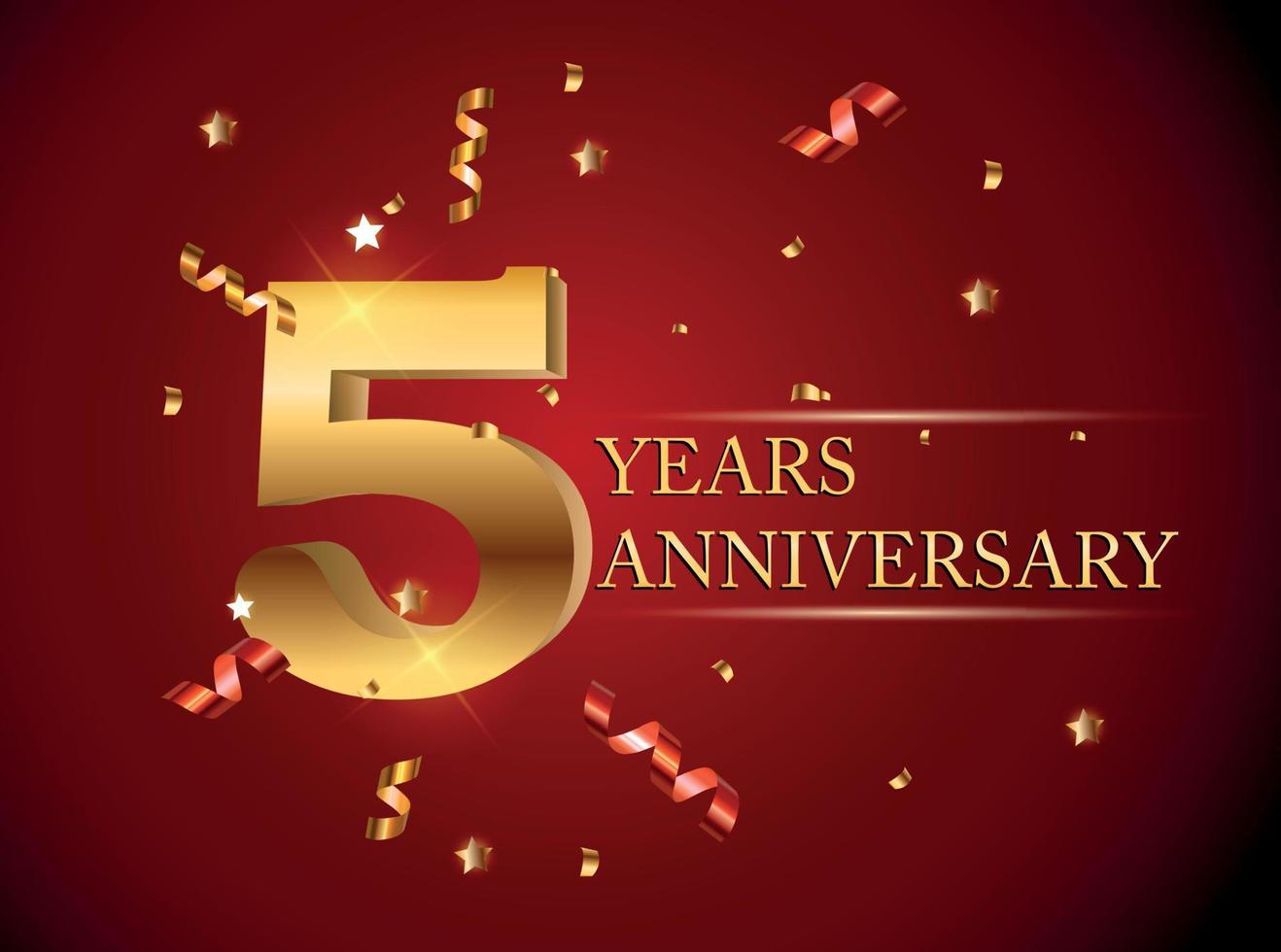 Template Logo 5 Years Anniversary Vector Illustration