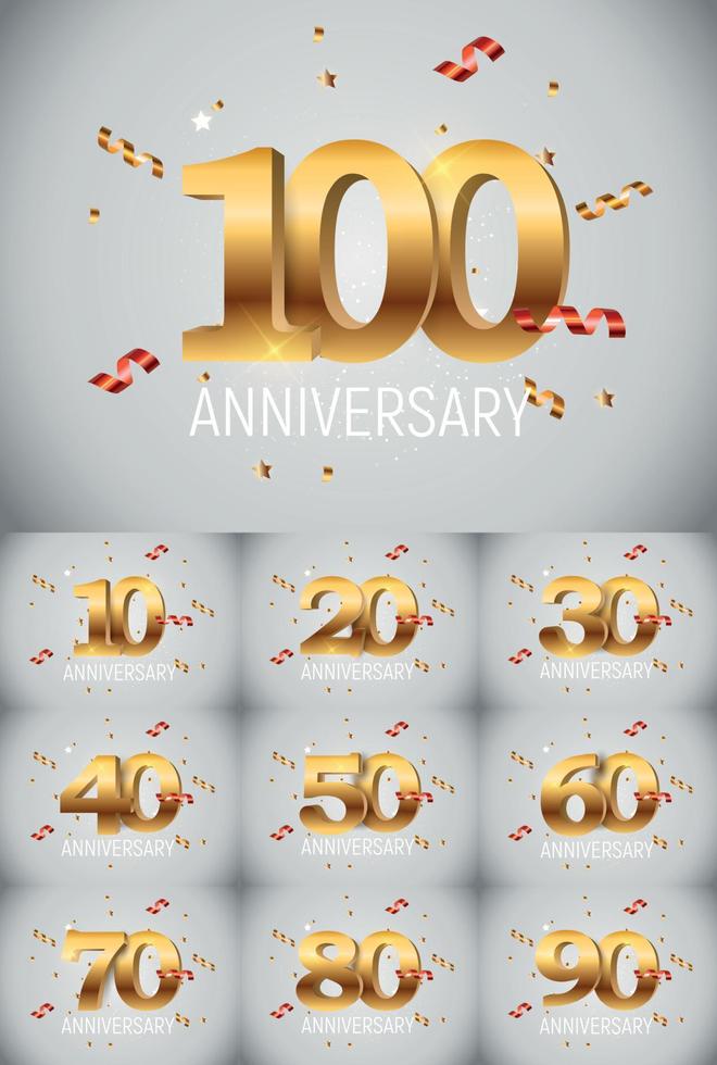 Template Logo Anniversary Set Vector Illustration