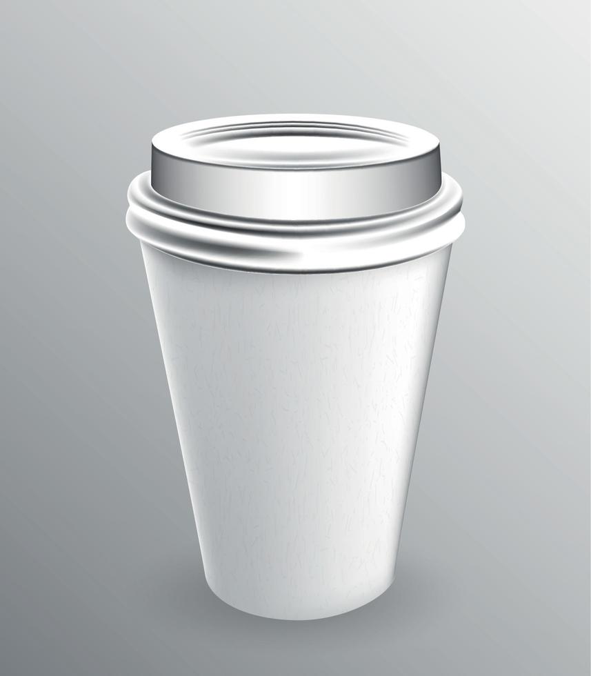 White paper cup for hot coffee. Vector Illustration