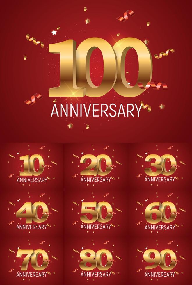 Template Logo Anniversary Set Vector Illustration