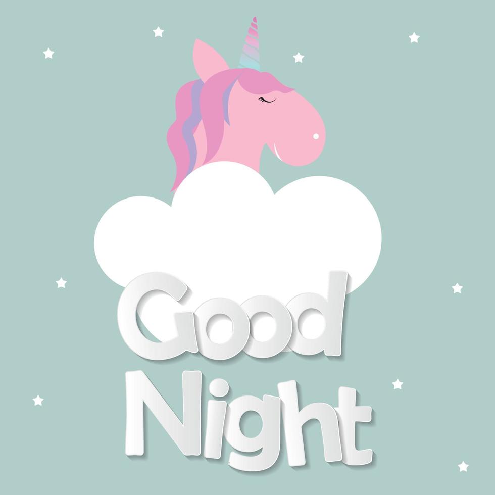 Cute Good Night kids Background Vector Illustration