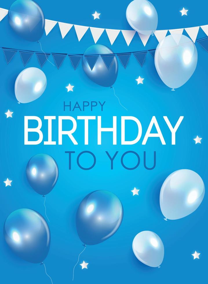 Glossy Happy Birthday Balloons Background Vector Illustration