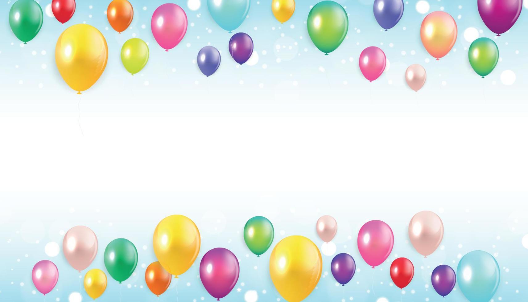 Glossy Happy Birthday Balloons Background Vector Illustration