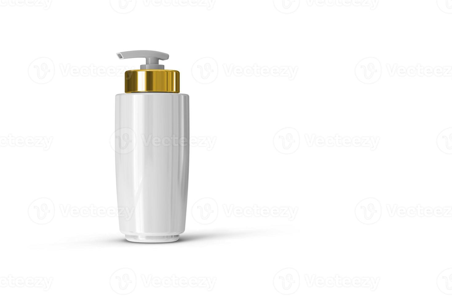 High resolution cosmetic bottle package 3d rendering isolated mockup fit for your design element. photo