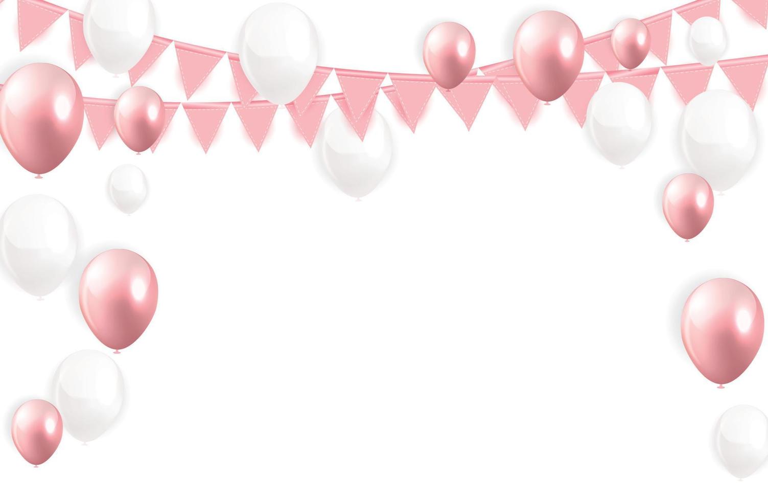 Glossy Happy Birthday Balloons Background Vector Illustration