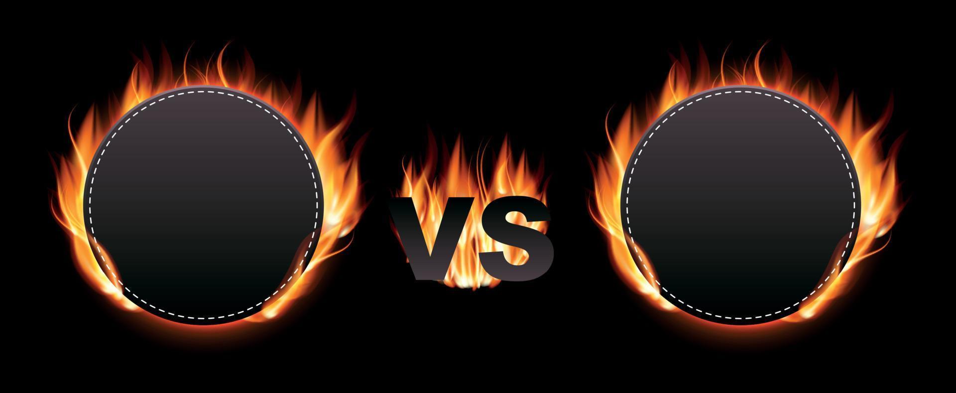 Versus Screen with Fire Vector Illustration