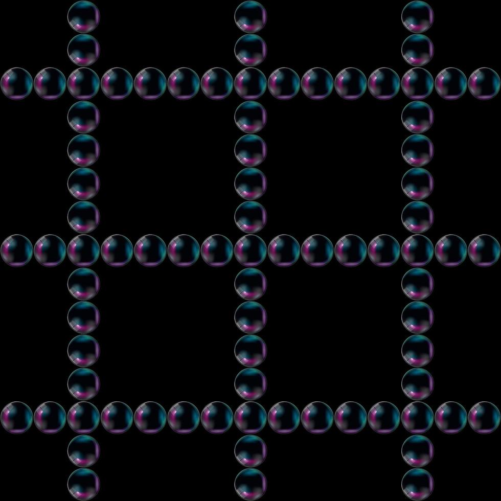 Cea Bubbles on Black Background. Seamless pattern. Vector Illustration