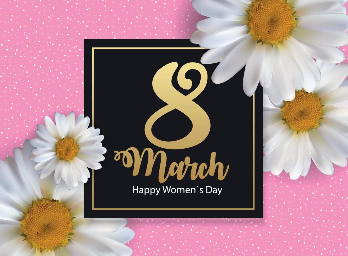 Poster International Happy Women's Day 8 March Floral Greeting card Vector Illustration