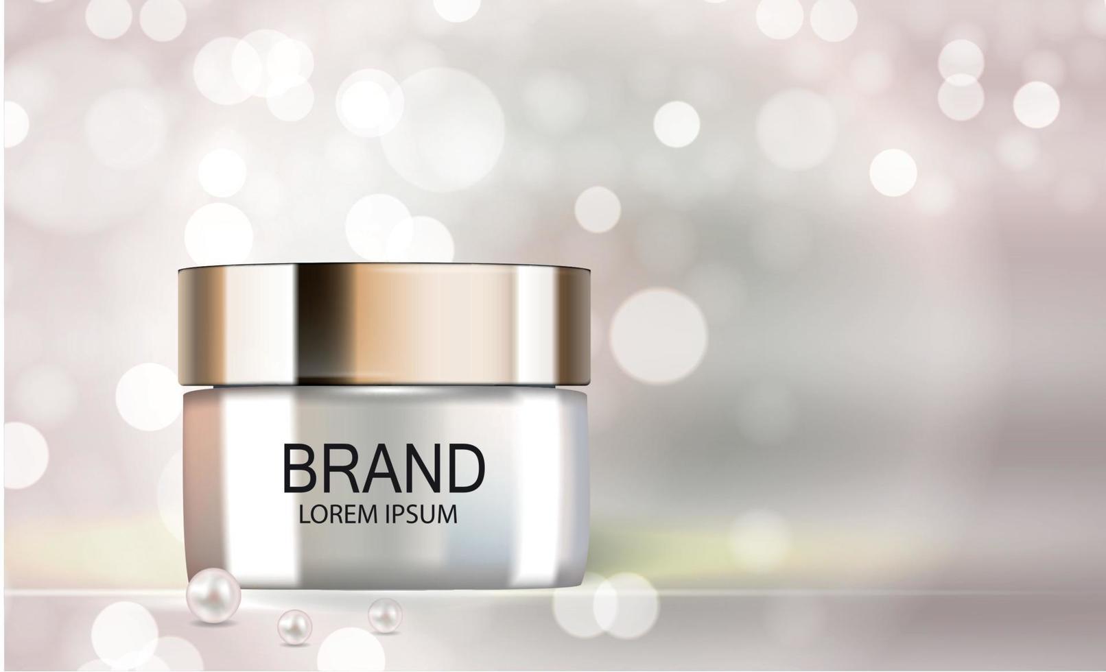 Design Cosmetics Product  Template for Ads or Magazine Background. 3D Realistic Vector Iillustration