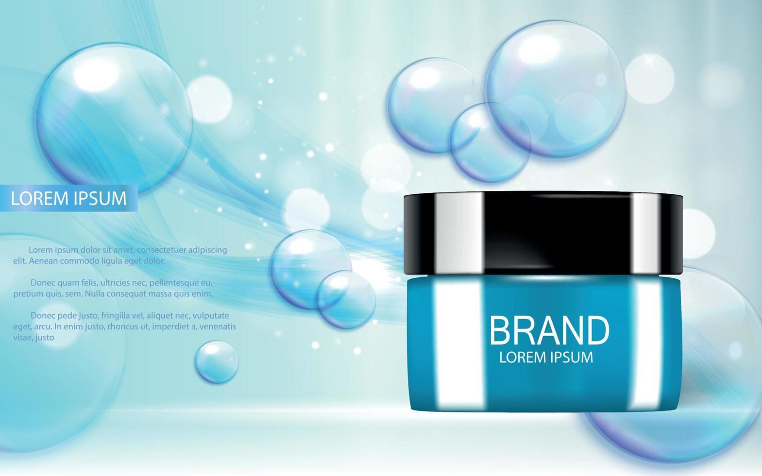 Design Cosmetics Product  Template for Ads or Magazine Background. 3D Realistic Vector Iillustration